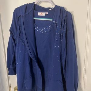 Blue top with matching jacket size 3X